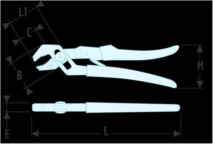 Produktbild Facom Rohrzange einstbar 170mm (170 mm)
