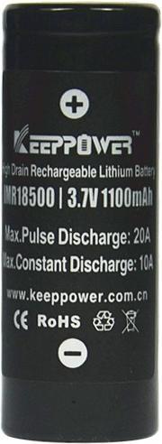 Immagine prodotto Keeppower Akku IMR18500 - (10A) Li-Ion-Akku (1 pz., 18500, 1100 mAh)