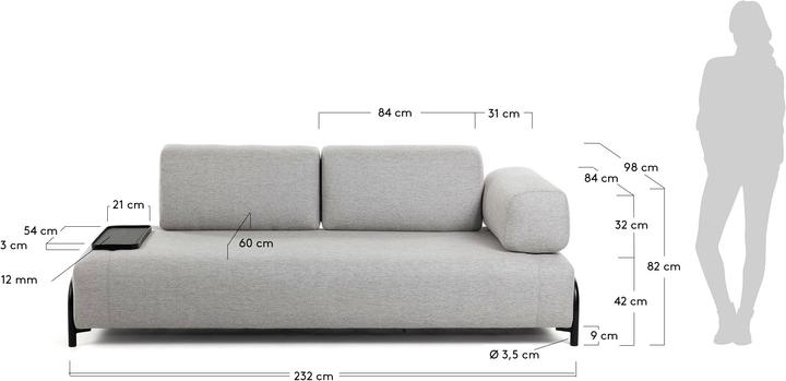 Produktbild Kave Home Compo (3-Sitzer)