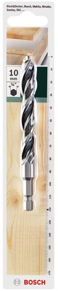 Immagine prodotto DIY Trapano per legno HSS, codolo esagonale da 1/4" D= 10,0 mm L= 120 mm (10 millimetri)