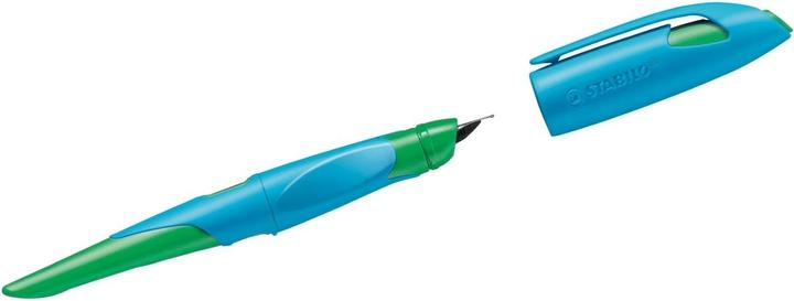 Image du produit STABILO Stylo plume EASYbirdy L, gaucher, bleu/vert Largeur de plume : A, stylo ergonomique pour l'école,... (Bleu/vert, 1 x)