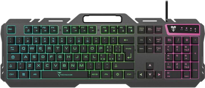 Immagine prodotto Techmade Tastiera Gaming Metallica Con LED R GB Tm-Gk023 (IT, Cablato)