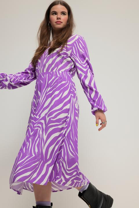 Actual product image Studio Untold Zebra Print Long Sleeve V-Neck Dress (50, 52)