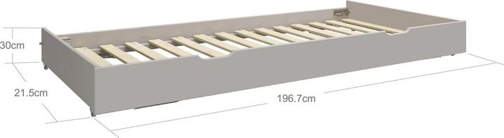 Immagine prodotto Flexa Classic Ausziehbett mit Rollrost 90x190 cm Grau lasiert (90 x 190 cm)