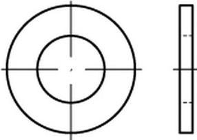Produktbild Unterlegscheibe DIN 125-1 Form A 8,4 x16 x1,6 Stahl 140 HV galvanisch verzinkt