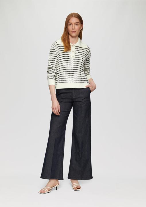 Produktbild S.Oliver Strickpullover Relaxed-Fit-Pullover mit Troyer-Kragen und Zopfmuster (48)