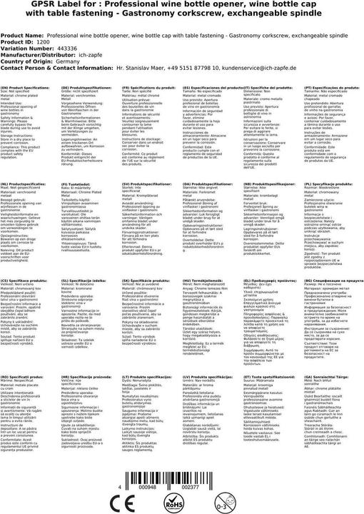 Image du produit Ich-zapfe Tire-bouchon (Tire-bouchon)