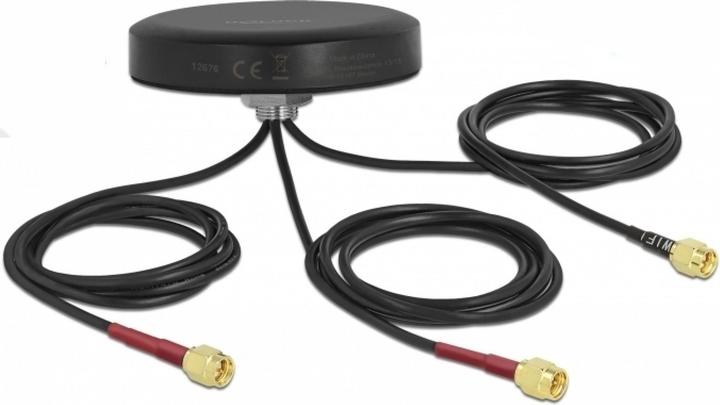 Delock Tetto dell'antenna LTE/WLAN/GPS, 3xSMA, cavo da 1m 2 dBi