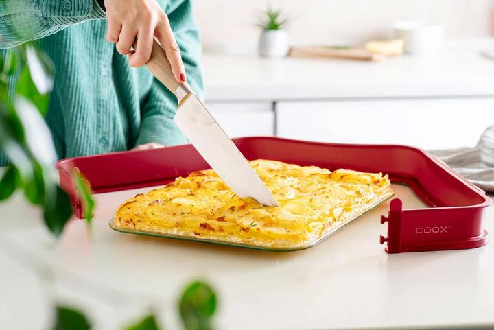Actual product image Coox Auflaufform gross mit Glas-Servierplatte Silikon Backform für Aufläufe und Kuchen