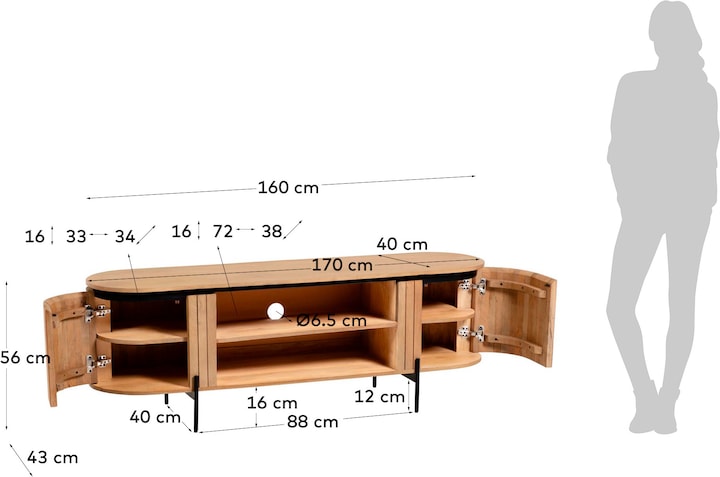 Immagine prodotto Kave Home Licia (43 x 160 x 56 cm)