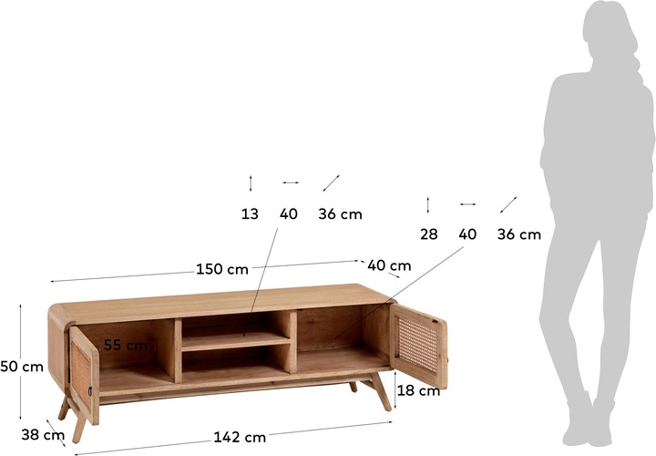 Immagine prodotto Kave Home Nalu (150 x 50 x 40 cm)
