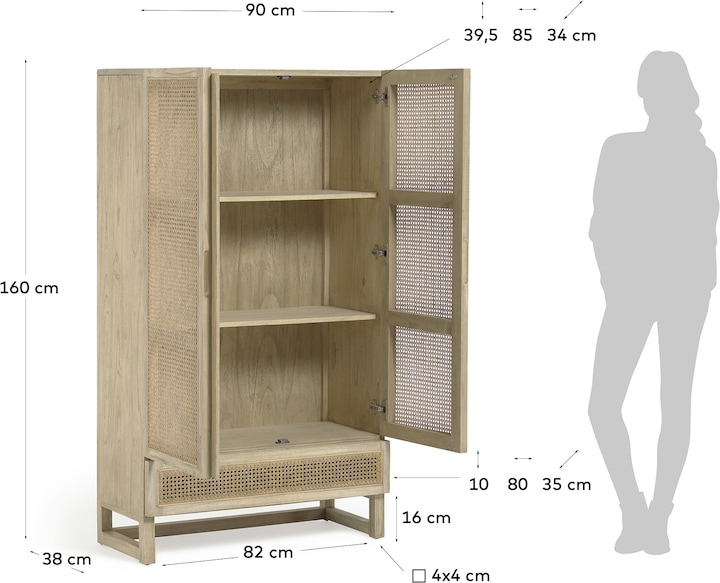Produktbild Kave Home Rexit (38 x 90 x 160 cm)