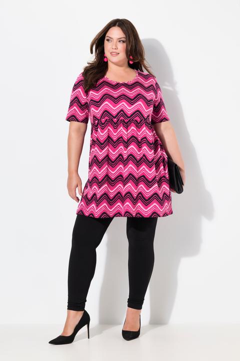 Produktbild Ulla Popken Longshirt, Zackenmuster, A-Linie, Rundhals, 3/4-Arm (46, 48)