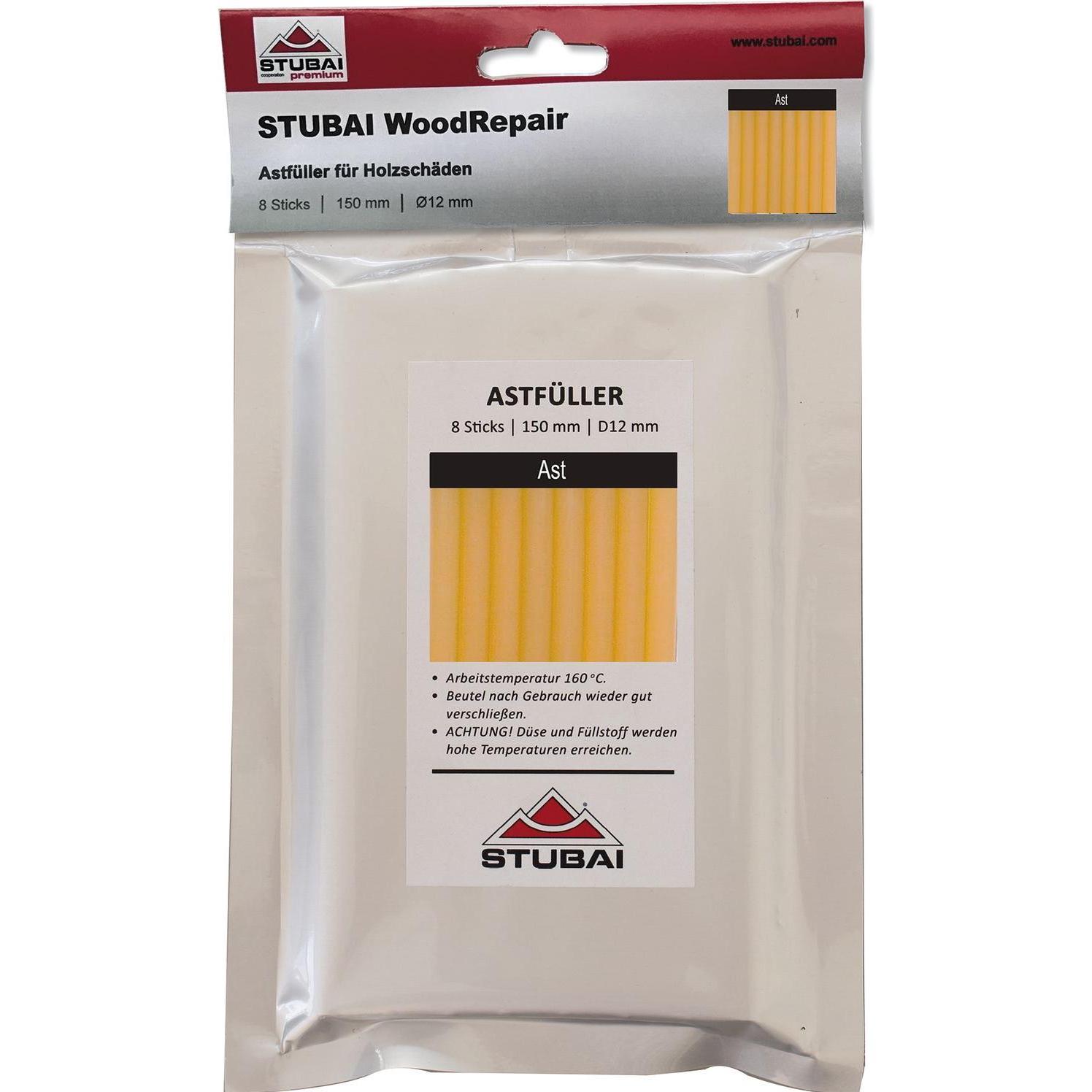 Stubai, Heisskleber, WoodRepair Holzreparatur Astfüller Füllmasse 8 Sticks x 150mm Ast
