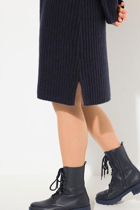 Produktbild Ulla Popken Strickkleid, A-Linie, Rippstrick, Troyerkragen, Langarm (50, 52)