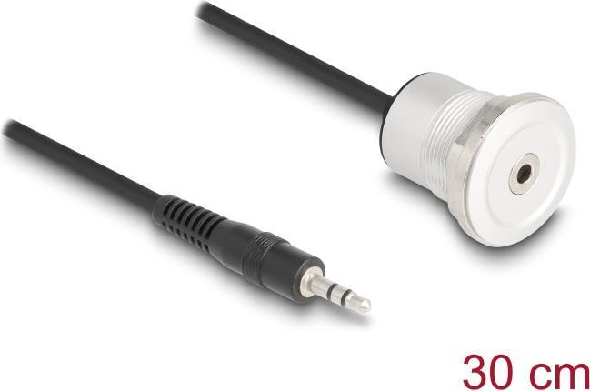 Produktbild Delock Klinke 3,5 mm 3 Pin Einbaubuchse mit Kabelpeitsche St (0.30 m, Verlängerung)