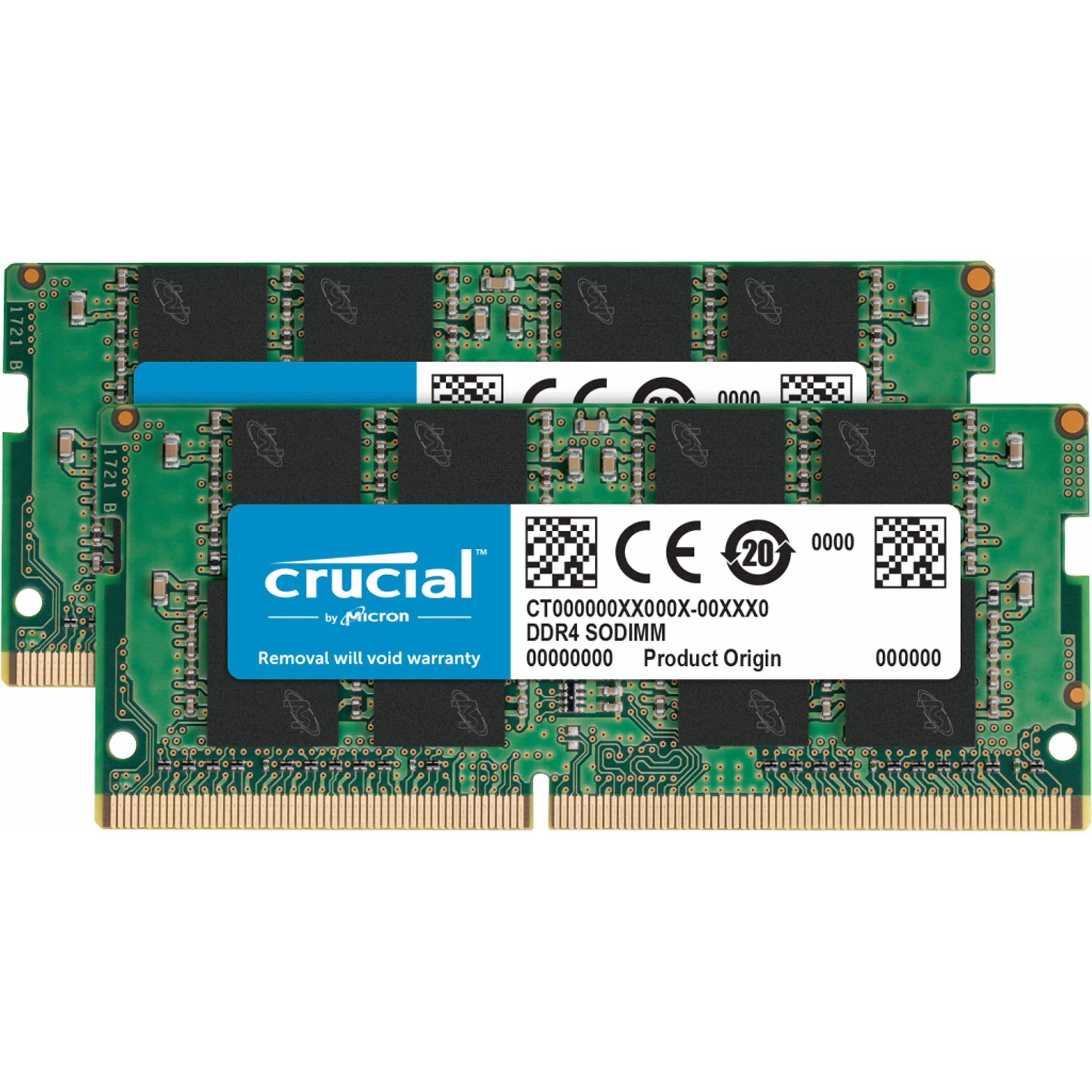 Crucial DDR4-3200 16GB×2 Crucial Laptop Memory (2 x 16GB, 3200 MHz, DDR4-RAM, SO-DIMM