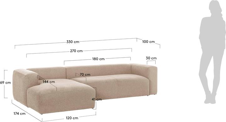 Produktbild Kave Home Blok (5-Sitzer, Ecksofa, Big Sofa)