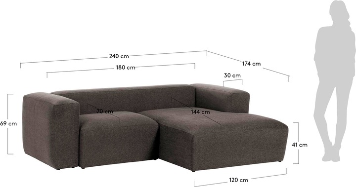 Image du produit Kave Home Blok (3 places, Canapé d'angle)