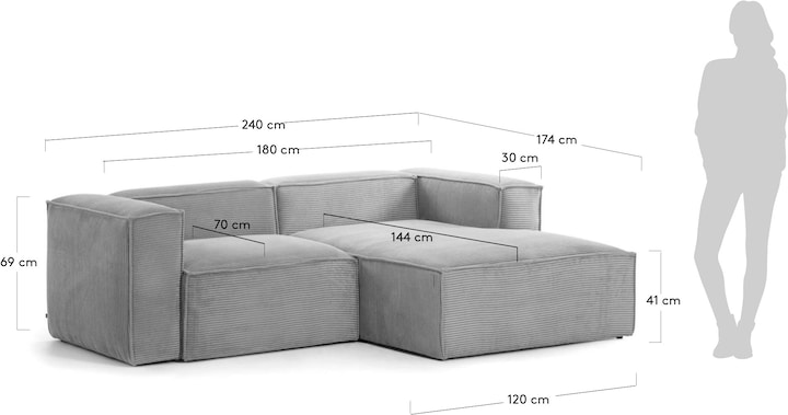 Image du produit Kave Home Blok (3 places, Canapé d'angle)