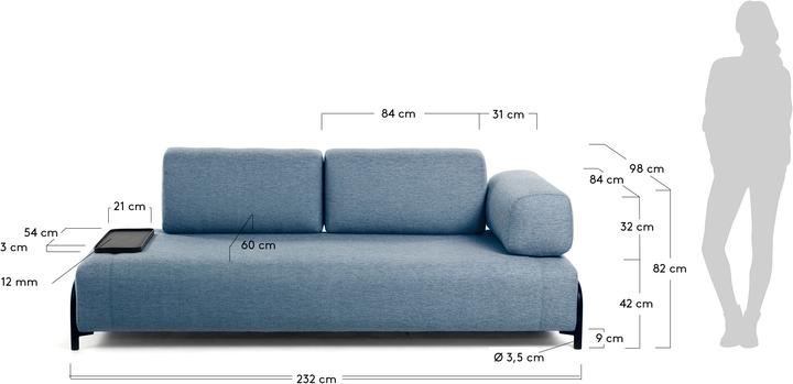 Produktbild Kave Home Compo (3-Sitzer, Modular Sofa)