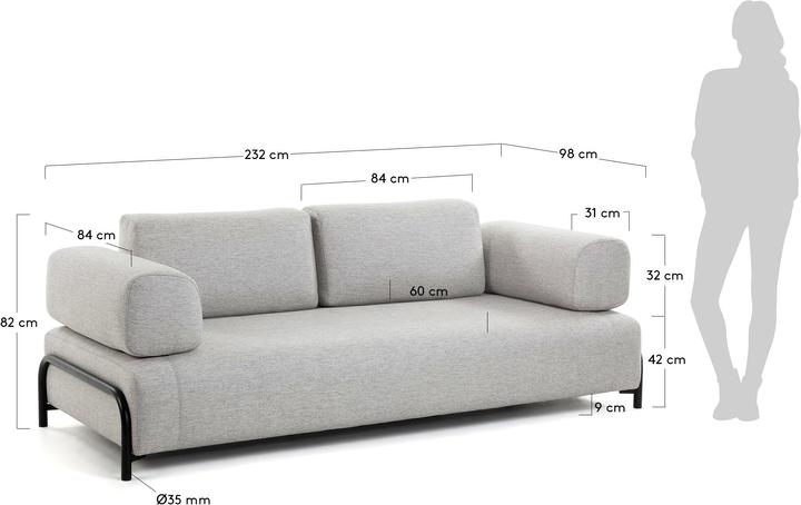 Produktbild Kave Home Compo (3-Sitzer)