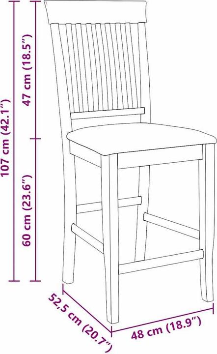 Image du produit VidaXL Tabouret de bar 2 pcs. Blanc Bois massif Hévéa