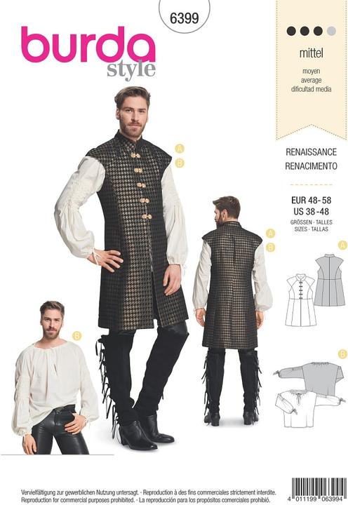 Actual product image Pattern long waistcoat + shirt