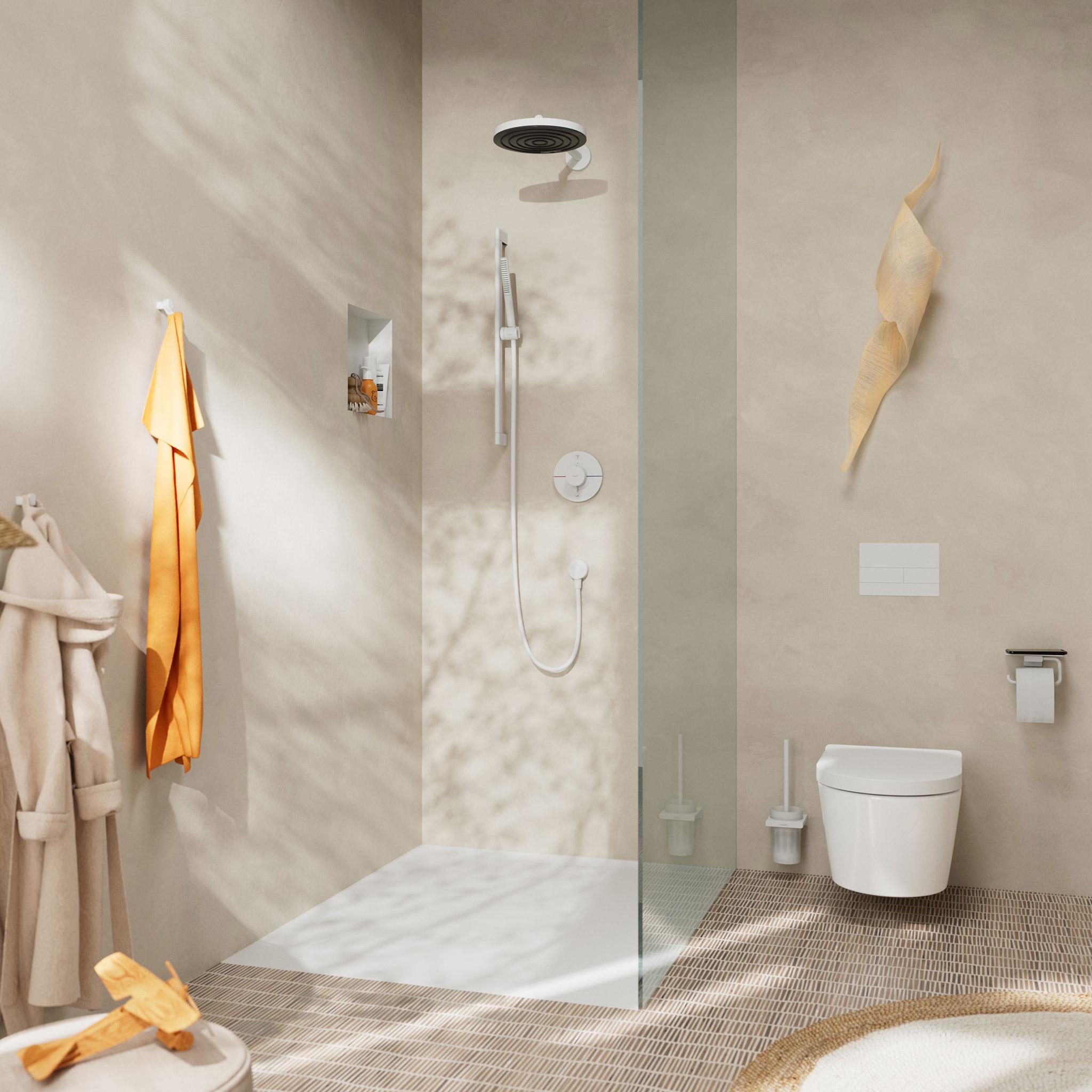 Thumbnail - hansgrohe, Duschbrause, Pulsify S Duschset 100, 1 Strahlart wassersparend, Duschstange 65 cm, 24372 (1 Strahlarten)