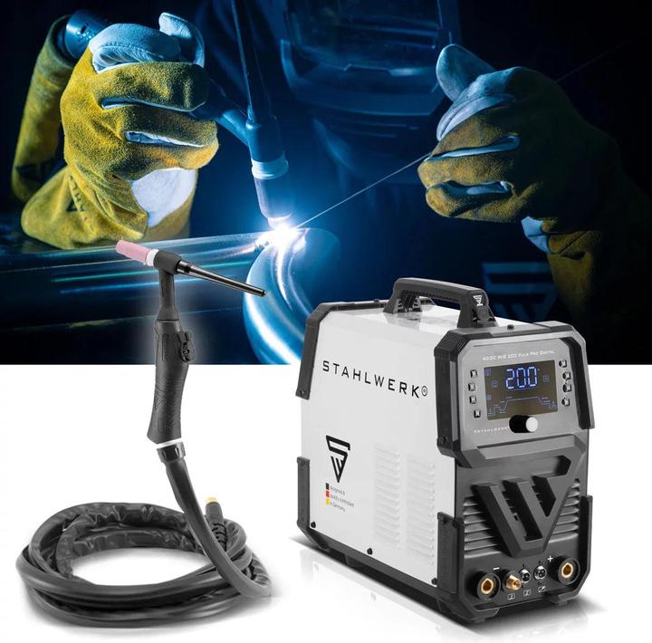 Actual product image Stahlwerk Shielding gas welder AC/DC TIG 200 Pulse Pro Digital Fully equipped