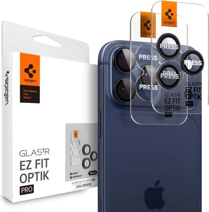 Immagine prodotto Spigen Proteggi fotocamera Optik.tR EZ Fit per iPhone 14 Pro / Pro Max / 15 Pro / Pro Max - Blu tita (2 pz., Apple iPhone 15 Pro Max)