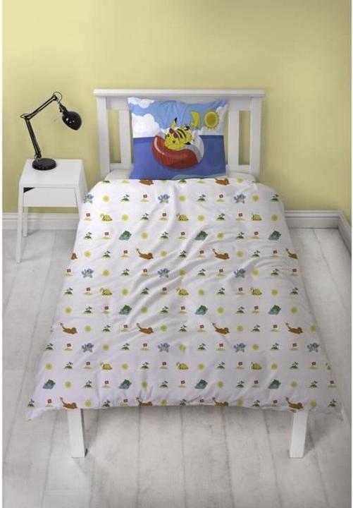 Produktbild Lyo Pokémon - Parure de lit en microfibre Pikachu et ses amis à la plage (200x140cm 63x63cm) (140 x 200 cm, 63 x 63 cm)