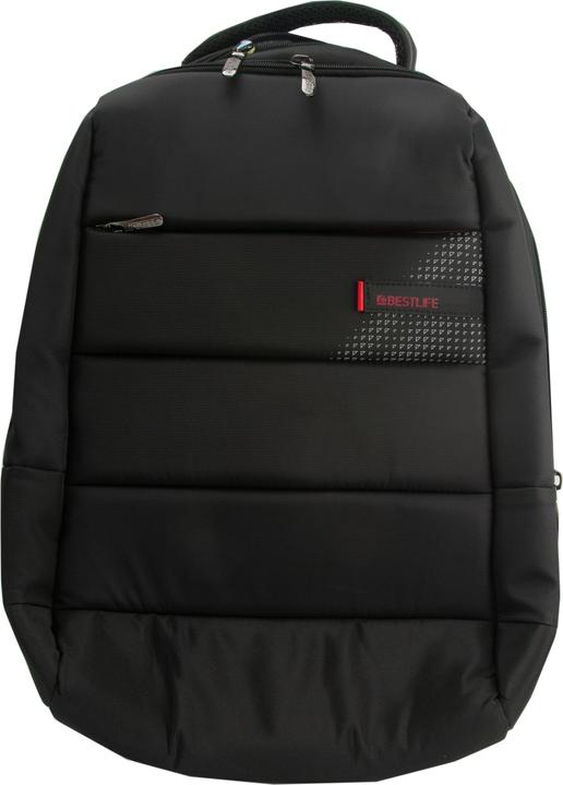 Actual product image Bestlife Backpack 15,6" with USB and Type-C black/red W x H x D mm: 330 x 190 x 490 for: 15,6"