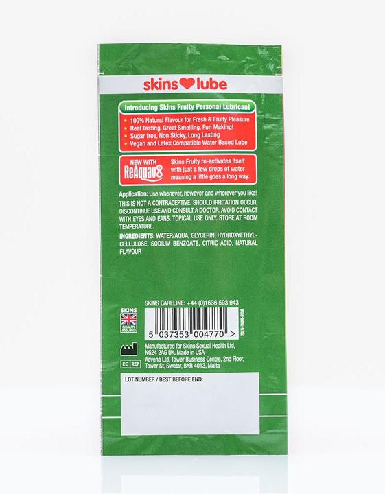 Label énergétique Skins Lubrifiant à base d'eau Pastèque - 5ml Foil (5 ml)
