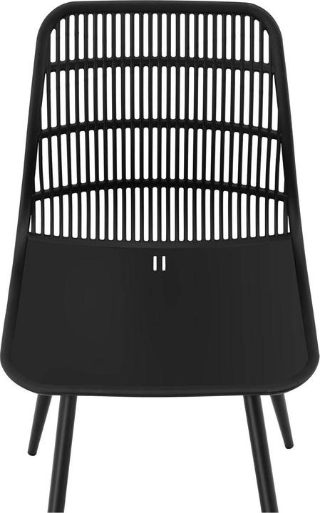 Produktbild Fromm & Starck Stuhl 4er Set Lehnstuhl Kunststoff Metallbeine bis 150 kg Designstuhl schwarz