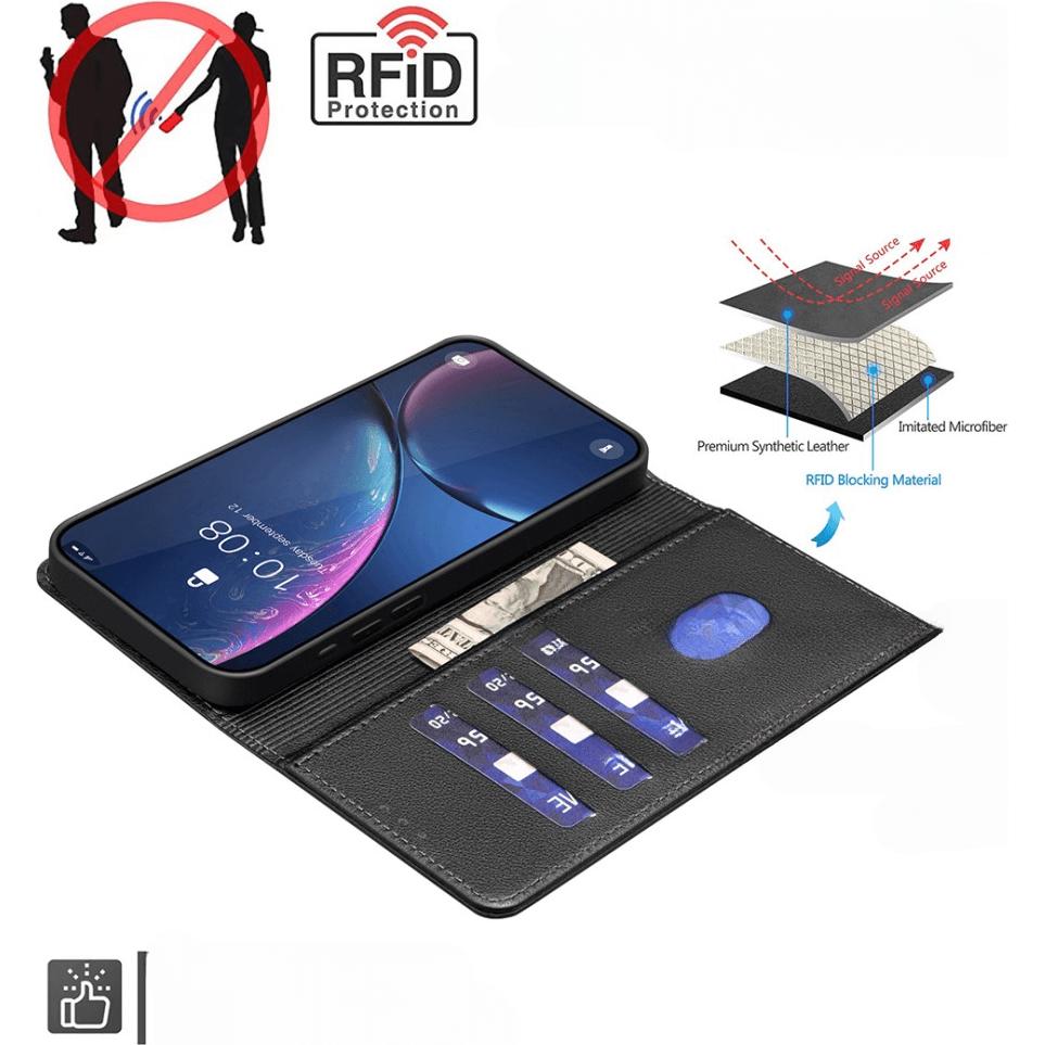 Thumbnail - Binfen Color Galaxy A26 - BINFEN Leder Etui Hülle mit RFID Blocker (Samsung Galaxy A26), Smartphone Hülle, Schwarz