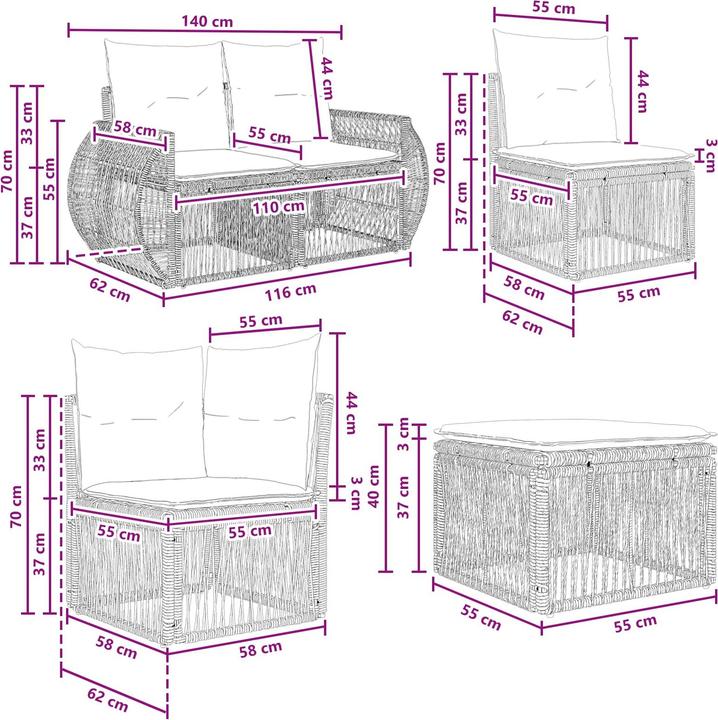 Produktbild vidaXL Gartensofa-set