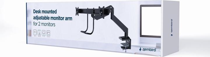 Actual product image Gembird Biurkowe regulowane ramie na dwa monitory 17-35inch obciążenie do 10kg (Table, 32", 8 kg)