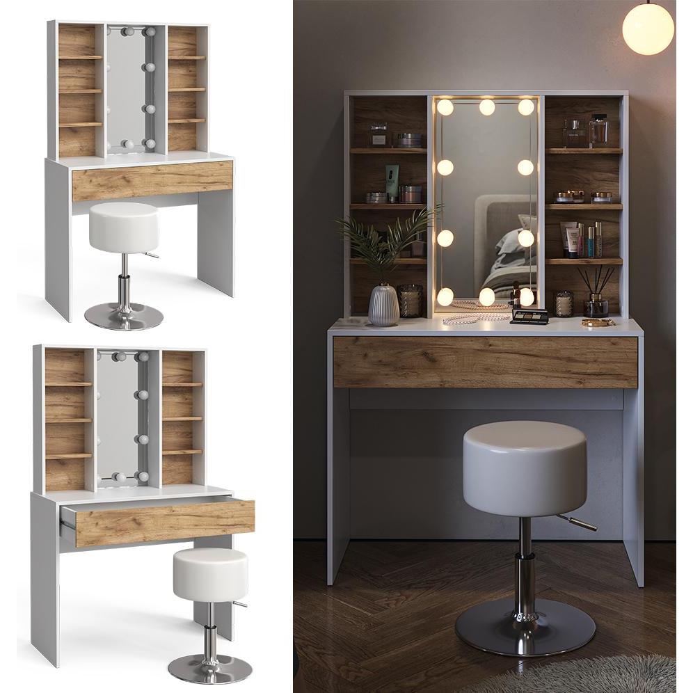 Thumbnail - Vicco, Schminktisch, Alexa mit Hocker und Beleuchtung