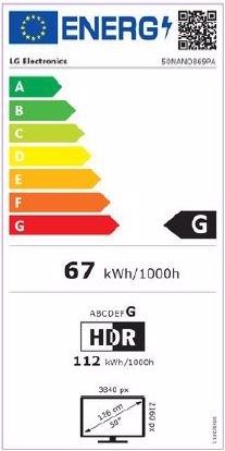 Energy Label LG 50NANO869PA (50", LCD, 4K, 2021)
