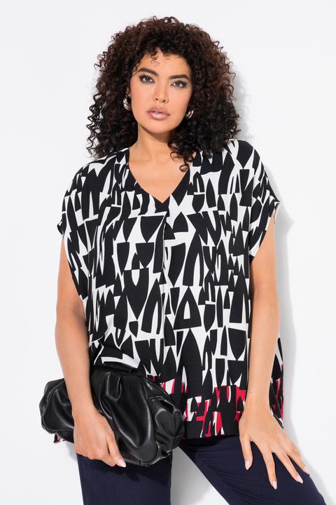 Produktbild Ulla Popken Bluse, Boote, Oversized, V-Ausschnitt, Halbarm (50, 52)