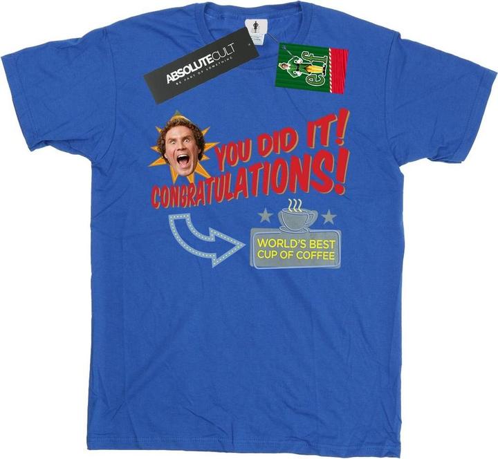 Actual product image Elf Mens World's Best Coffee T-Shirt (L)