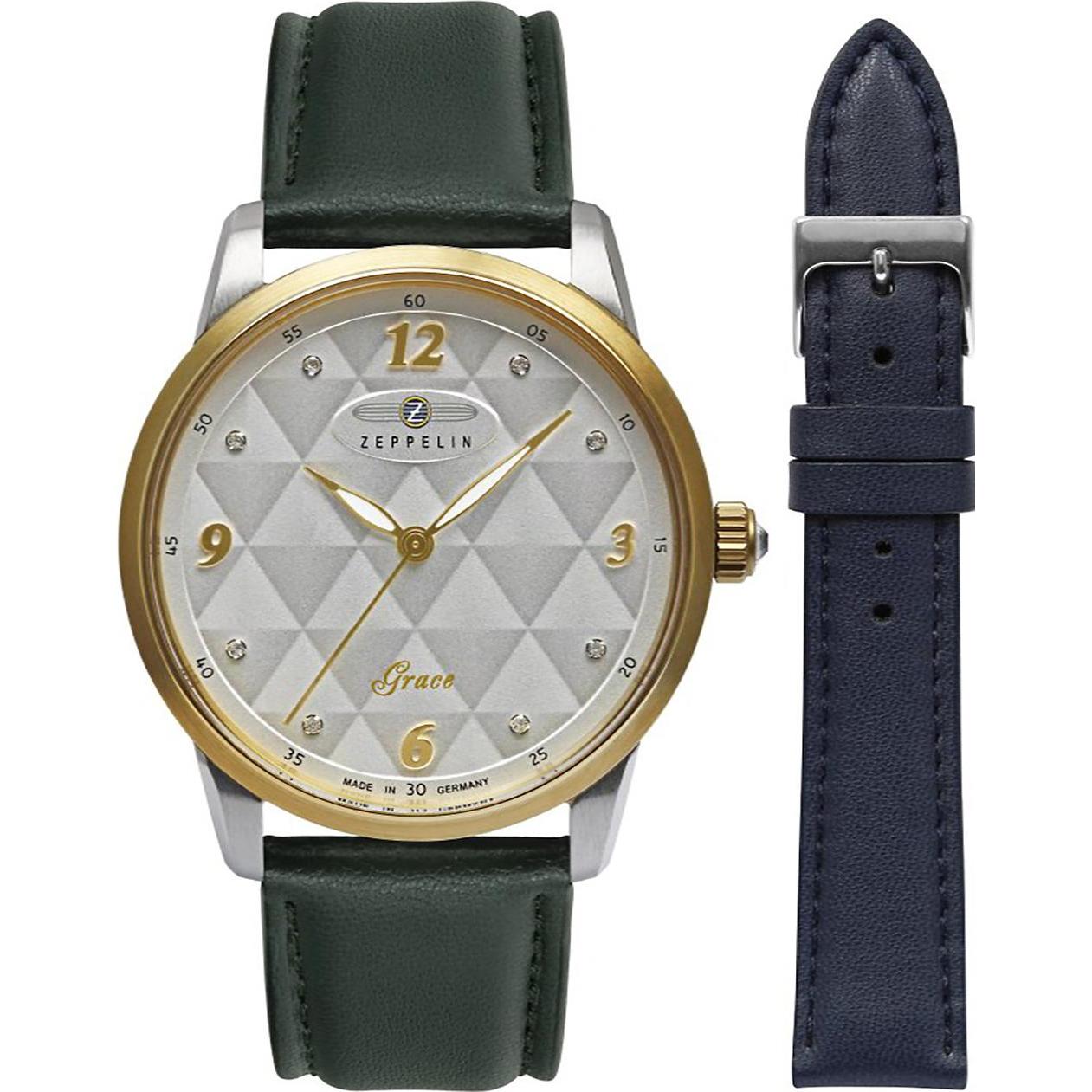 Zeppelin, Armbanduhr, Zegarek Grace Lady 7347-1 N SET, Silber, Gold