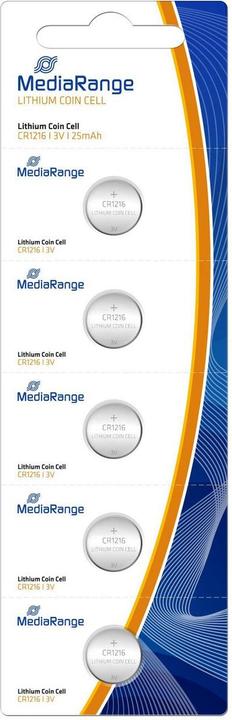 Produktbild MediaRange Lithium Coin Cell (5 Stk., CR1216, 25 mAh)