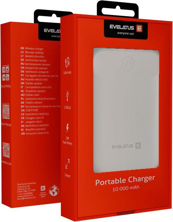 Produktbild Evelatus Power Bank EPB07 10000 mAh (10000 mAh, 50 Wh)