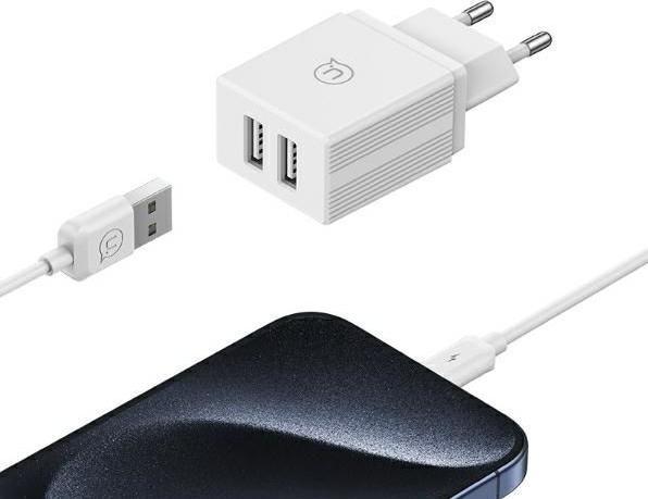 Produktbild Usams Ład. siec. 18W Lightning2.1A 2.1A 1m Fast Charging biały/white HC series (CC090) (18 W)