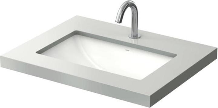 Actual product image TOTO WU undercounter washbasin 60cm without tap hole with overflow angular white (380 mm, 590 mm)