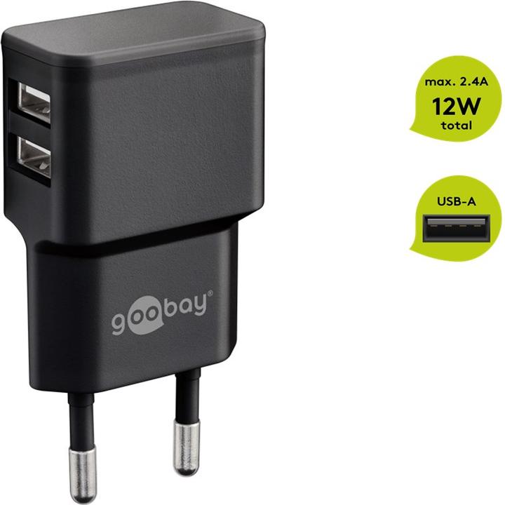 Immagine prodotto Goobay Caricabatterie doppio USB-A (12 W)