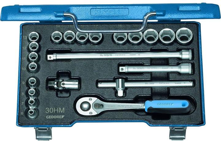 Image du produit Gedore 30 HMU-10 Jeu de douilles 3/8" 22 pièces 6 pans 6-22 mm (10 mm, 11 mm, 12 mm, 13 mm, 14 mm, 15 mm, 16 mm, 17 mm, 18 mm, 19 mm, 20 mm, 21 mm, 22 mm, 6 mm, 7 mm, 8 mm, 9 mm)