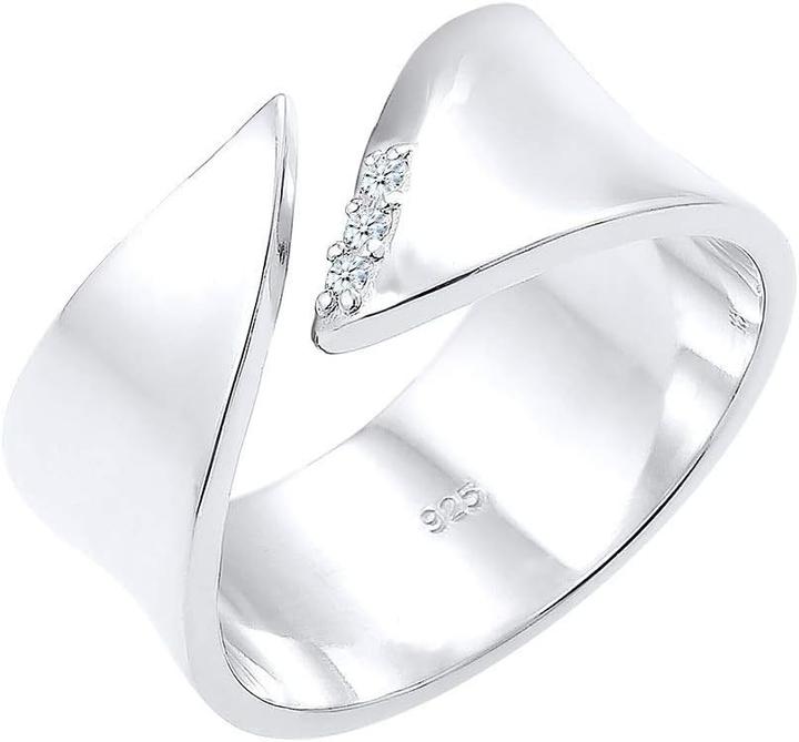 Elli Ring ladies wrap ring diamond 006 ctin 925 sterling silver Stone sterling silver Diamond (54, 925 Silver)